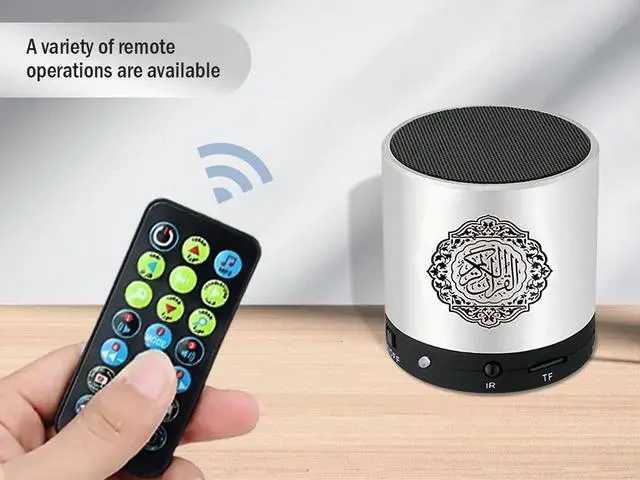 Alt view image 5 of 7 - Digital Quran Speaker FM Radio Silver Color with Remote Control Over 18Reciters and15 Translations Available Quality Qur'an Player Arabic English French, Urdu etc Mp3