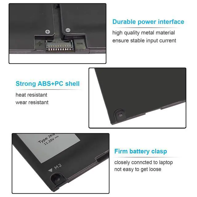 Alt view image 4 of 7 - 40Wh JK6Y6 11.25V Laptop Battery for Dell Inspiron 5300 5301 5401 5402 5408 5409 5501 5508 5509 5400 5406 7405 7300 7306 7500 7506 2-in-1 Silver Latitude 3410 3510 Vostro 5301 5401 5501 C5KG6 CF5RH