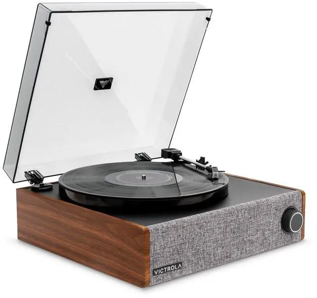 Main image of Eastwood LP - Bluetooth Record Player with Speakers - Walnut | Full-size turntable, 12" platter, built-in speakers, 3-speed, VINYLSTREAM Bluetooth out and in, RCA and headphone out