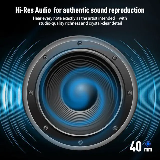 Alt view image 3 of 7 - Hybrid Active Noise Cancelling Headphones, Wireless Bluetooth Headset Over Ear, 60H Playtime, High-Fidelity, Foldable, Comfort&Immersion for Work/Commuting (Black)