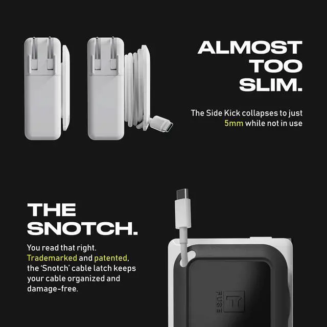 Alt view image 5 of 7 - Reel The Side Kick Collapsible Charger Organizer and Travel Accessory,Usb-c, Compatible with MacBook and PC Charging Cords and Adapter Cable Management White