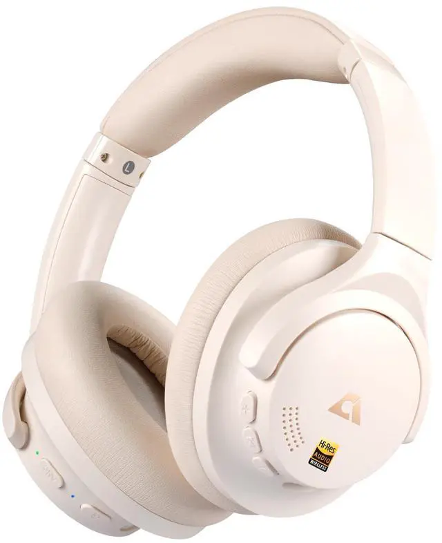 Main image of Y8+ Hybrid Active Noise Cancelling Headphones, 100H Playtime, Bluetooth 6.0 Over Ear LDAC Wireless Hi-Res Audio & Deep Bass, Comfortable for Travel Airplane Home Office, Custom EQ via App, Beige