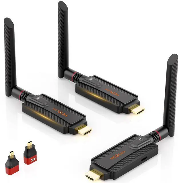 Main image of Wireless HDMI Transmitter with 2 Receivers, 656ft Long Range, 0.05s Low Lag & Privacy Button, Stable 1080PPlug and Play for Live Streaming, PC, Camera, Church,Presentation