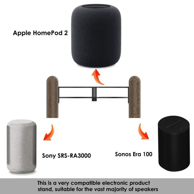 Alt view image 2 of 7 - Desk Wood Stand for Echo Studio Smart Speaker and Other Suitable Speakers