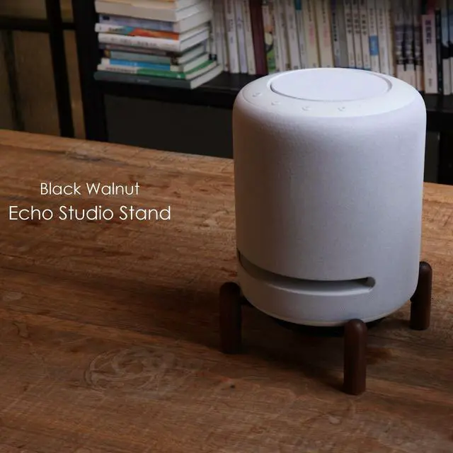 Alt view image 5 of 7 - Desk Wood Stand for Echo Studio Smart Speaker and Other Suitable Speakers