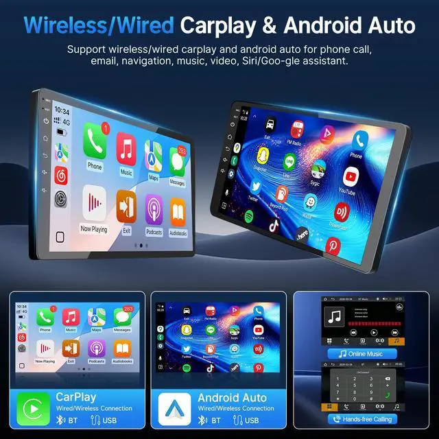 Alt view image 3 of 7 - 9" Linux Radio for Toyota Camry 2002 2003 2004 2005 2006 (Non-JBL) | Upgraded Fast Boot Car Stereo Screen, 9 Inch Touchscreen Head Unit with Carplay Android Auto Bluetooth FM SWC + Backup Camera