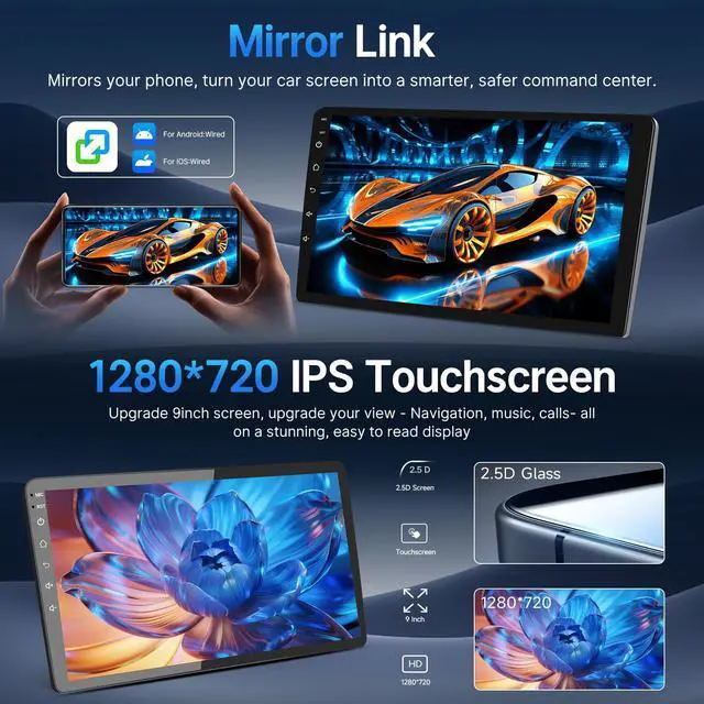Alt view image 4 of 7 - 9" Linux Radio for Toyota Camry 2002 2003 2004 2005 2006 (Non-JBL) | Upgraded Fast Boot Car Stereo Screen, 9 Inch Touchscreen Head Unit with Carplay Android Auto Bluetooth FM SWC + Backup Camera