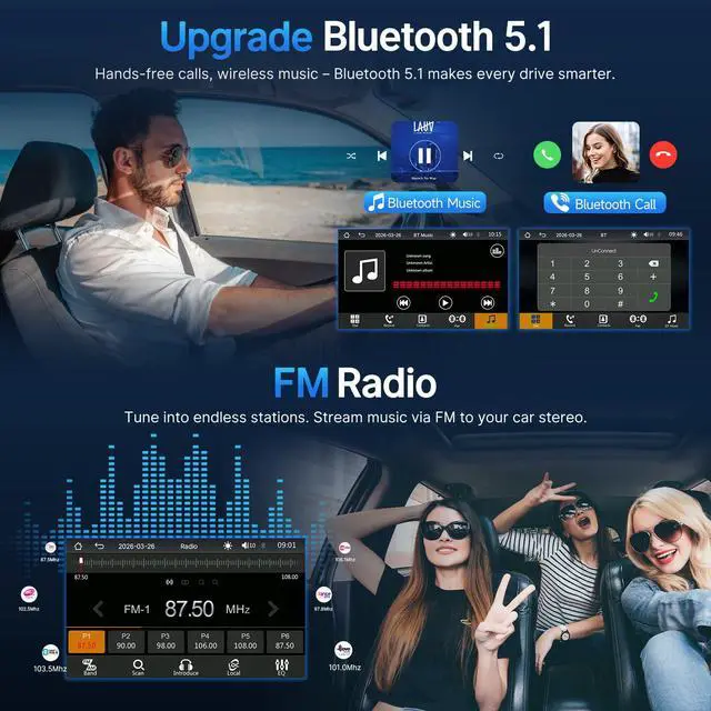 Alt view image 6 of 7 - 9" Linux Radio for Toyota Camry 2002 2003 2004 2005 2006 (Non-JBL) | Upgraded Fast Boot Car Stereo Screen, 9 Inch Touchscreen Head Unit with Carplay Android Auto Bluetooth FM SWC + Backup Camera