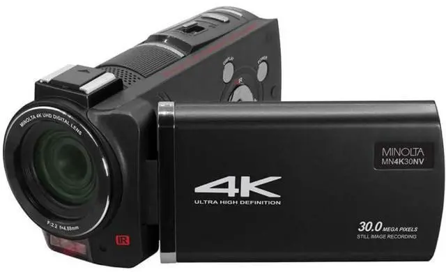 Main image of MN4K30NV 4K Camcorder, Night Vision, 30MP, 16X Zoom (Black) | Capture sharp photos and video with intuitive controls for travel, family and everyday moments