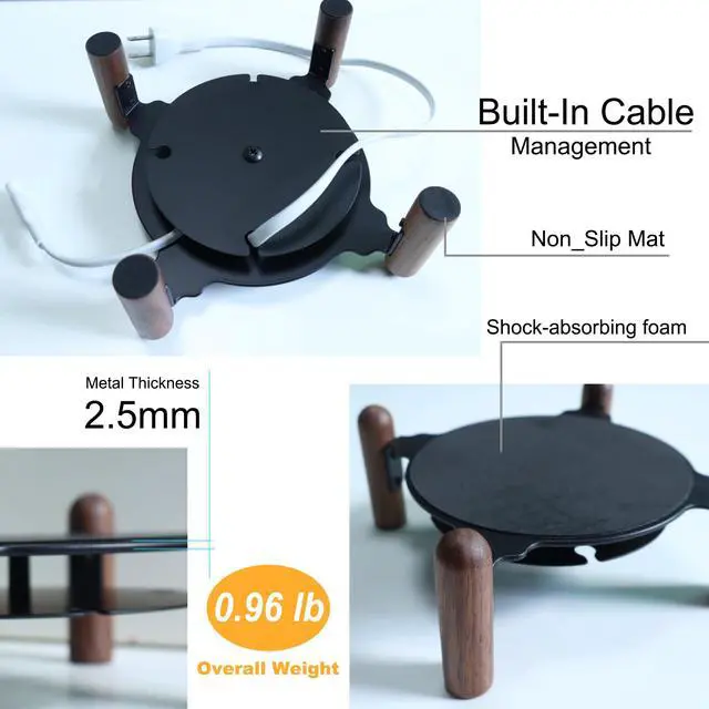 Alt view image 7 of 7 - Desk Wood Stand for Echo Studio Smart Speaker and Other Suitable Speakers