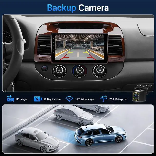 Alt view image 7 of 7 - 9" Linux Radio for Toyota Camry 2002 2003 2004 2005 2006 (Non-JBL) | Upgraded Fast Boot Car Stereo Screen, 9 Inch Touchscreen Head Unit with Carplay Android Auto Bluetooth FM SWC + Backup Camera