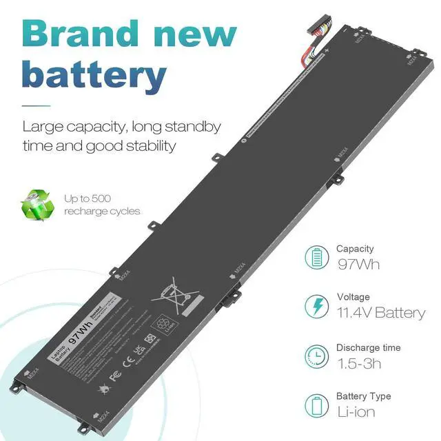 Alt view image 4 of 7 - 6GTPY 97WH Battery for Dell XPS 15 9550 9560 9570 7590 Precision 5510 5520 5530 5540 Vostro 7500 7590,Replacement 4GVGH GPM03 M2X4 5XJ28 05XJ28 5D91C 1P6KD P56F P56F001 P56F002 11.4V