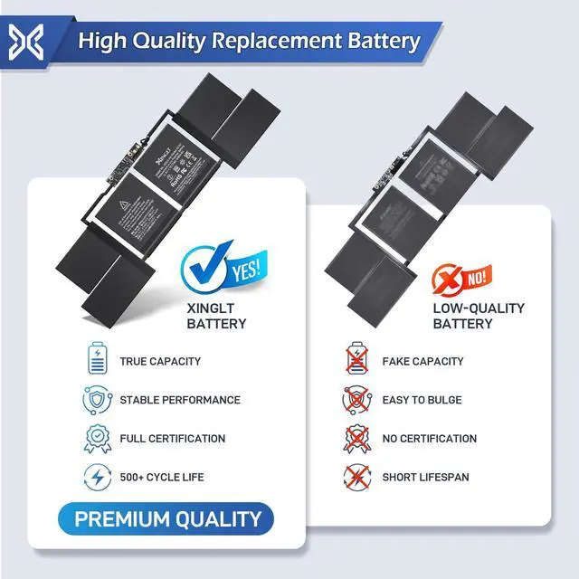 Alt view image 3 of 7 - A1707 Replacement Battery for MacBook Pro,A1820 Laptop Battery | for MacBook Pro 15 inch A1707 (2016, 2017) 6680mAh 76.15Wh EMC 3072 3162