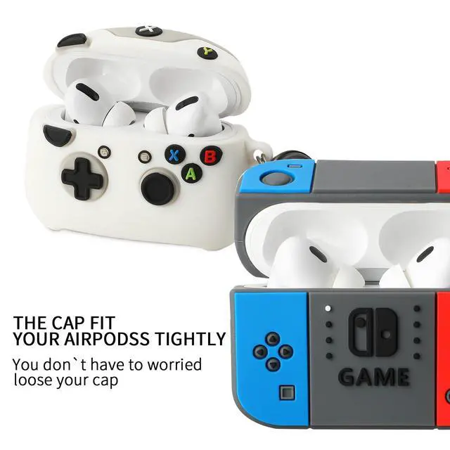 Alt view image 3 of 7 - for Airpods Pro 2nd Generation Case, Funny 3D Cartoon Game Controller Design Silicone Soft Cases with Keychain