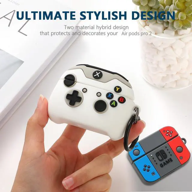 Alt view image 4 of 7 - for Airpods Pro 2nd Generation Case, Funny 3D Cartoon Game Controller Design Silicone Soft Cases with Keychain