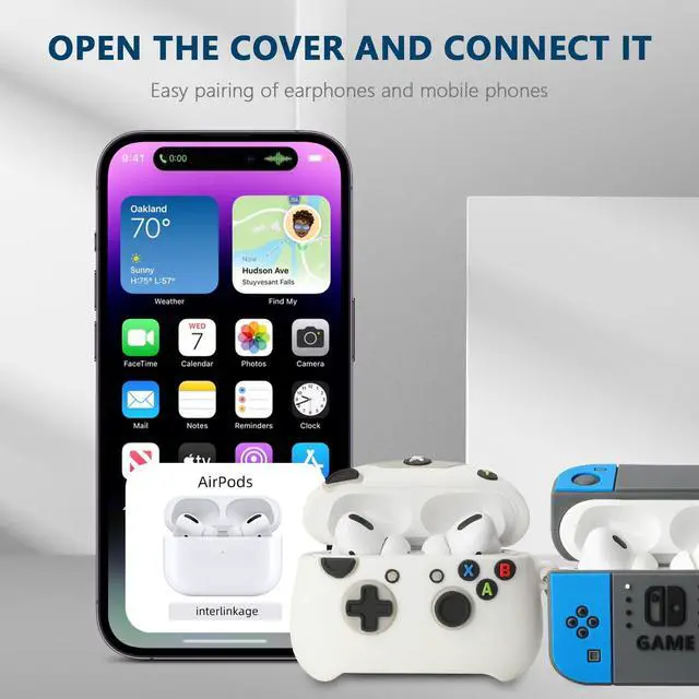 Alt view image 5 of 7 - for Airpods Pro 2nd Generation Case, Funny 3D Cartoon Game Controller Design Silicone Soft Cases with Keychain