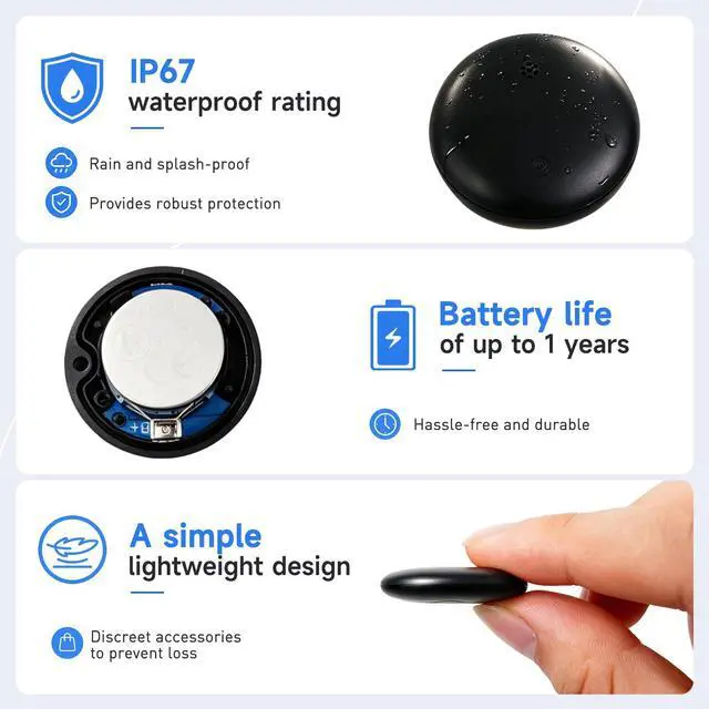 Alt view image 7 of 7 - Bluetooth Locator - Lightweight and Waterproof, Compatible with iOS and Android. Suitable for Locating Keys, Wallets, Pets, Travel, Children, and The Elderly
