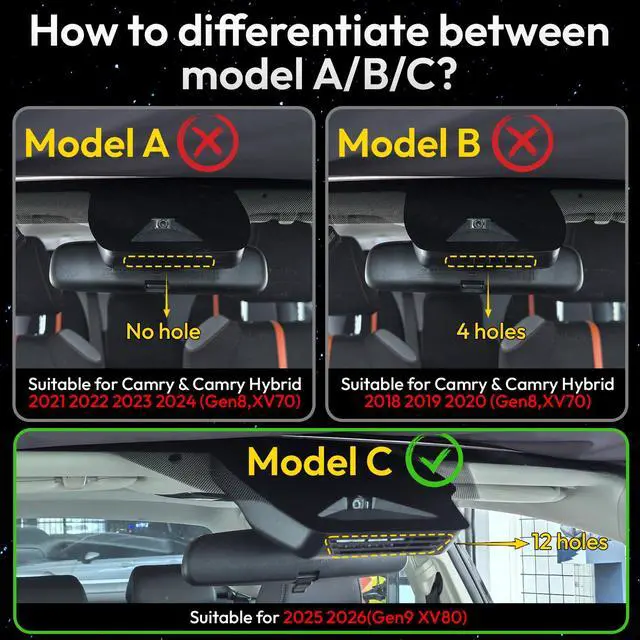 Alt view image 4 of 7 - Front 4K Dash Cam Suitable for Toyota Camry 2025-2026 (Model C) LE | SE XLE XSE Nightshade,integrated Camera,OEM Factory Look,2160P Video HDR,Built-in 5.8G WiFi& APP,GPS,Plug&Play,G-Sensor