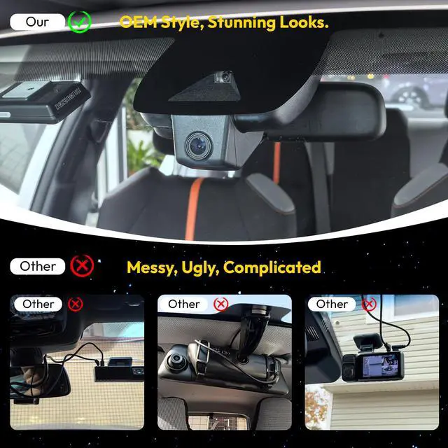 Alt view image 5 of 7 - Front 4K Dash Cam Suitable for Toyota Camry 2025-2026 (Model C) LE | SE XLE XSE Nightshade,integrated Camera,OEM Factory Look,2160P Video HDR,Built-in 5.8G WiFi& APP,GPS,Plug&Play,G-Sensor