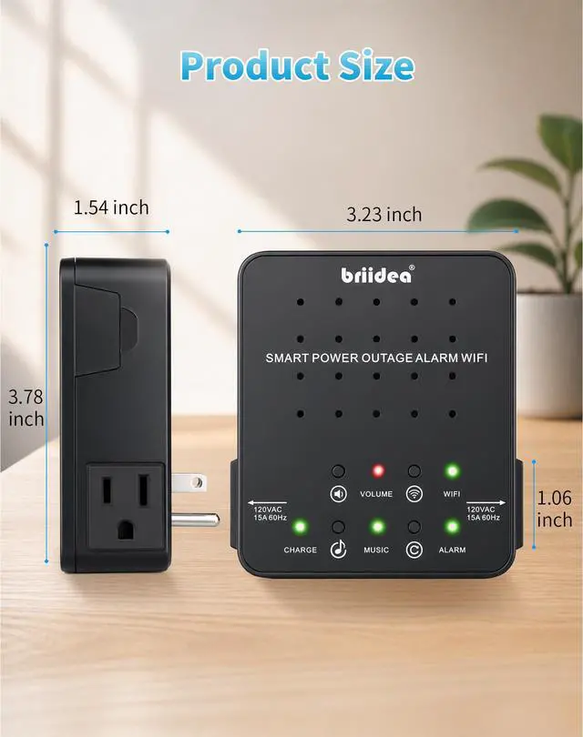 Alt view image 5 of 6 - WiFi Power Failure Alarm Freezer Power Outage Alarm with Dual Outlets, Real-Time App Notifications & 100dB Loud Alarm, Supports 2.4G/5GHz WiFi for Sump Pumps, Aquariums, Wine Cellars
