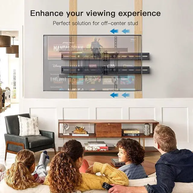 Alt view image 4 of 6 - Universal TV Wall Mount Extension Bracket- Fits Any TV Mount for Easy Centering, Extended Wall Mount for 16-24 Inch Studs, Holds Up to 132 LBS