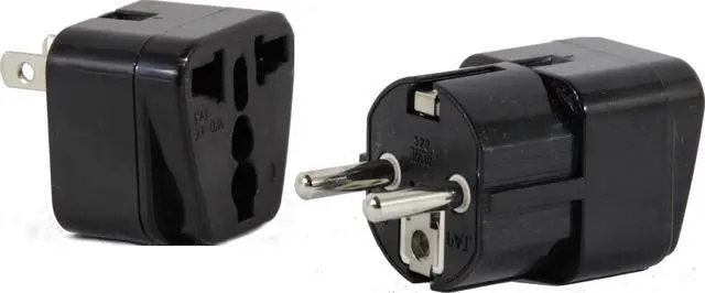 Main image of US to Vietnam/South Korea Travel Adapter Plug for USA/Universal to Asia Type E (C/F) & A AC Power Plugs Pack of 2