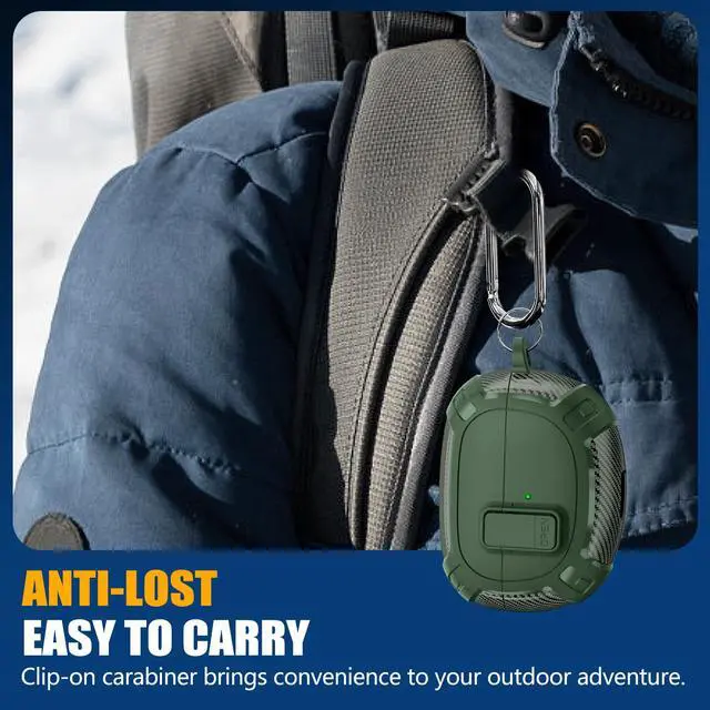 Alt view image 5 of 6 - for Bose Ultra Open Earbuds Case Cover 2024 with Cleaner Kit,Military Hard Cover with Lock for Bose Open Ear Earbuds Charging Case Accessories with Keychain for Men Women-Geen
