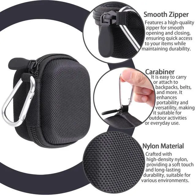Alt view image 5 of 7 - Hard Case for Beats Powerbeats Fit with Carabiner Clip, Black | Travel Storage, Space For Earbuds And Accessories, Soft Lining, Protective Exterior