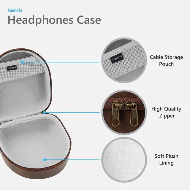 Alt view image 2 of 6 - Shield Headphones Case Compatible with Marshall Major V, Major IV, Mid ANC, Major III, Major II, Replacement Hard Shell Travel Carrying Bag with Cable Storage (Brown)