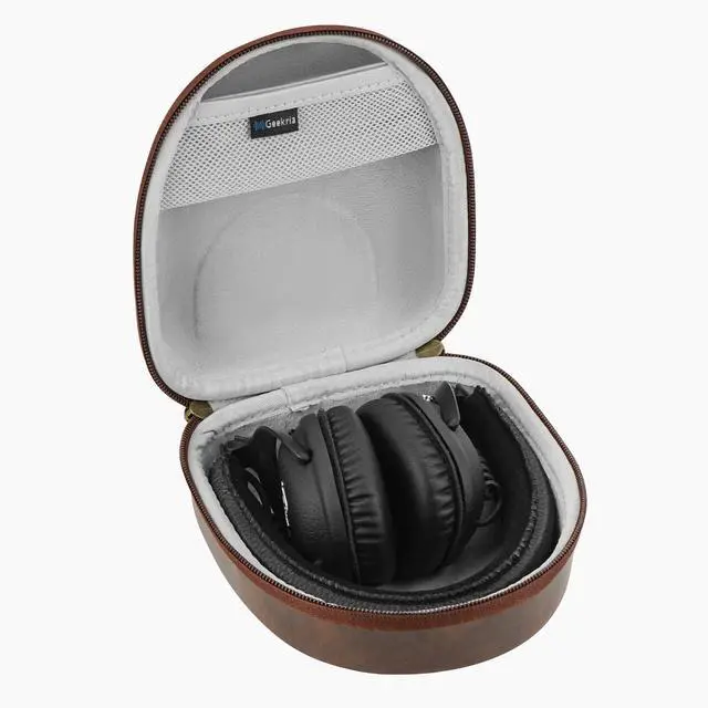 Alt view image 3 of 6 - Shield Headphones Case Compatible with Marshall Major V, Major IV, Mid ANC, Major III, Major II, Replacement Hard Shell Travel Carrying Bag with Cable Storage (Brown)