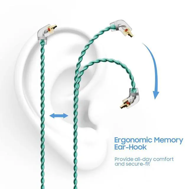 Alt view image 5 of 7 - BASN SC100 Silver-Plated OFC IEM Cable, 150m MMCX Detachable Earphone Cable for Enhanced Audio - Engineered for BASN Bsinger, Bmaster Series