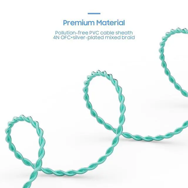 Alt view image 4 of 7 - BASN SC100 Silver-Plated OFC IEM Cable, 150m MMCX Detachable Earphone Cable for Enhanced Audio - Engineered for BASN Bsinger, Bmaster Series