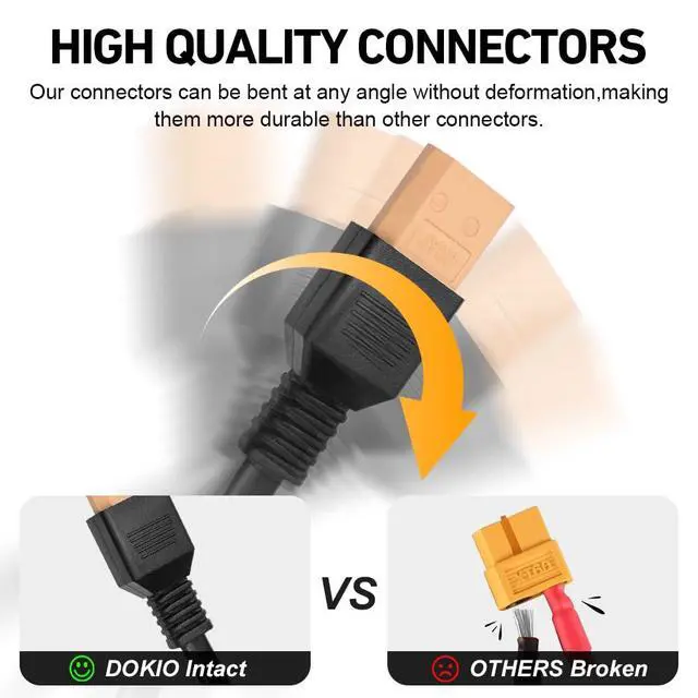 Alt view image 7 of 7 - XT60 Extension Cable, 19.7 ft, Male-to-Female, 12V/24V | Soft silicone copper cable, 19.7 ft (6 m), with male and female XT60 connectors; for solar panels and power stations