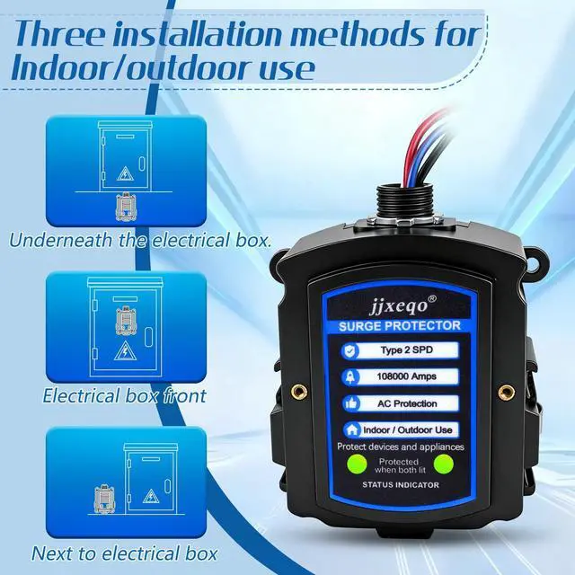 Alt view image 3 of 7 - SPD2ULTRA108S Whole House Surge Protector for 108,000 Amp Type2 SPD | Whole Home Surge Protector Indoor/Outdoor Universal,Ultimate Surge Protection 120/240V SPD Type 2 Surge Protective Device