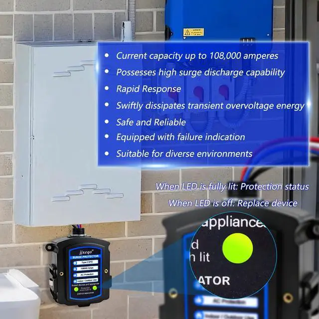 Alt view image 5 of 7 - SPD2ULTRA108S Whole House Surge Protector for 108,000 Amp Type2 SPD | Whole Home Surge Protector Indoor/Outdoor Universal,Ultimate Surge Protection 120/240V SPD Type 2 Surge Protective Device