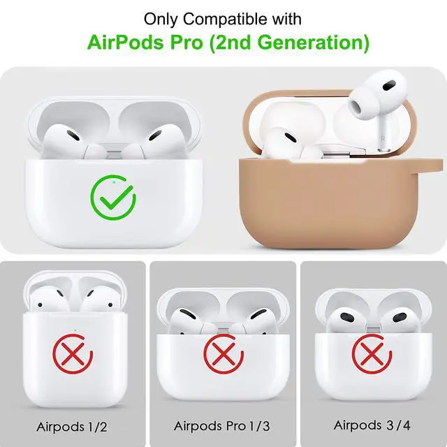Alt view image 2 of 7 - Compatible with Airpods Pro 2nd Generation Case Cover 2022, Soft Silicone Protective Cover with Bracelet Keychain for Apple Airpods Pro 2 Case for Women (Milk Tea)