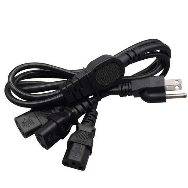 Alt view image 2 of 7 - Computer Power Splitter Cord, NEMA 5-15P to 3X C13 - C13 Y-Cable, Power Cord Y Splitter Cable - Power 3 Monitors at Once (10ft/3m, 5-15P to 3XC13)