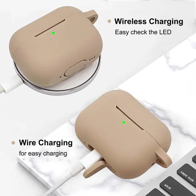 Alt view image 5 of 7 - Compatible with Airpods Pro 2nd Generation Case Cover 2022, Soft Silicone Protective Cover with Bracelet Keychain for Apple Airpods Pro 2 Case for Women (Milk Tea)