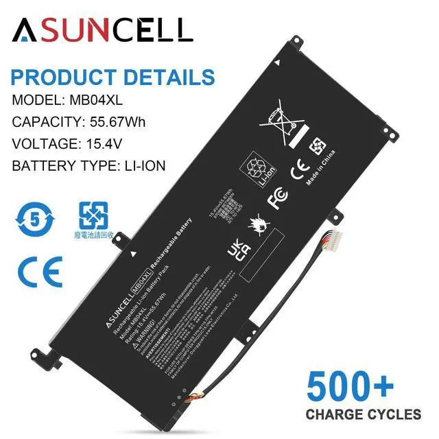 Alt view image 3 of 7 - MB04XL Battery for HP Envy X360 M6-AQ105DX M6-AQ103DX M6-AQ005DX M6-AQ003DX M6-AR004DX 15-AQ273CL 15-AQ100NX 15-AQ267CL 15-AQ015NR 15-AQ173CL 15T-AQ100 15T-AQ200 844204-850 843538-541,55.67Wh