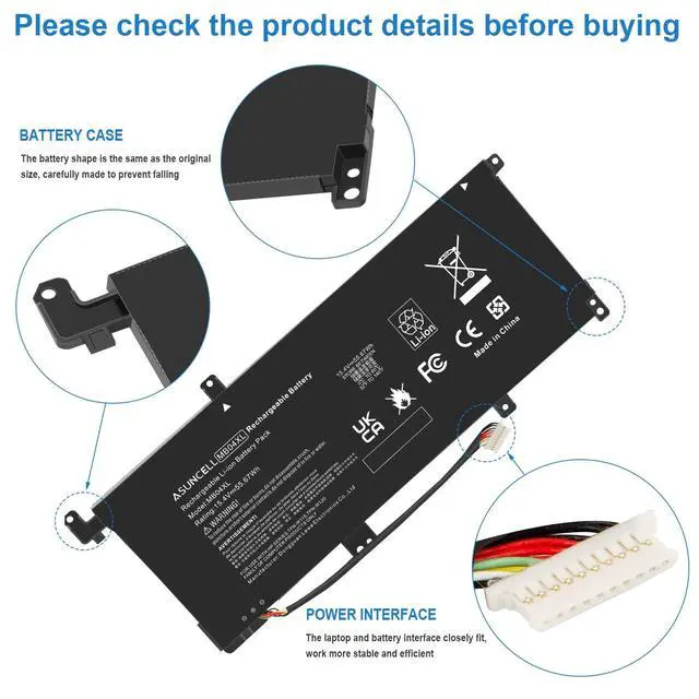 Alt view image 6 of 7 - MB04XL Battery for HP Envy X360 M6-AQ105DX M6-AQ103DX M6-AQ005DX M6-AQ003DX M6-AR004DX 15-AQ273CL 15-AQ100NX 15-AQ267CL 15-AQ015NR 15-AQ173CL 15T-AQ100 15T-AQ200 844204-850 843538-541,55.67Wh