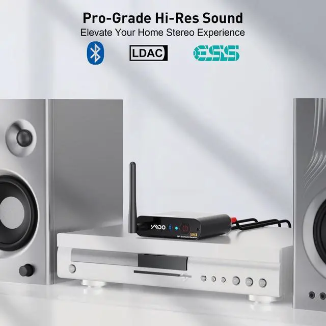 Alt view image 6 of 7 - DS200Plus Bluetooth 5.3 Receiver for Home Stereo with Audiophile DAC | HiFi Wireless Audio Adapter with LDAC, aptX HD & Low Latency, Long Range, Optical Coaxial RCA Outputs