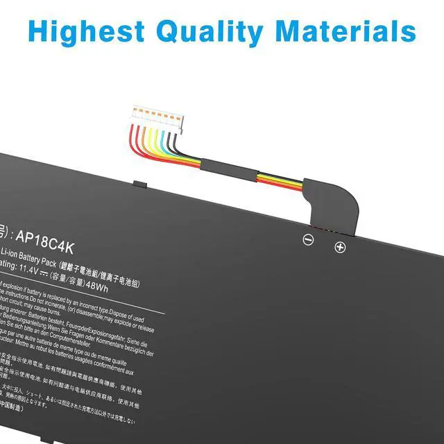 Alt view image 5 of 6 - AP18C4K Laptop Battery Compatible with Aspire 5 A515-43 A515-43G A515-44 A515-44G Spin 3 SP314-54N SP314-54N-54XS A515-43G-R05T A515-43G-R1SJ A514-52G-521W A515-44G-R26L A515-43-R057
