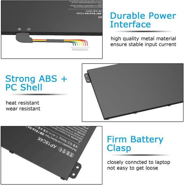 Alt view image 6 of 6 - AP18C4K Laptop Battery Compatible with Aspire 5 A515-43 A515-43G A515-44 A515-44G Spin 3 SP314-54N SP314-54N-54XS A515-43G-R05T A515-43G-R1SJ A514-52G-521W A515-44G-R26L A515-43-R057