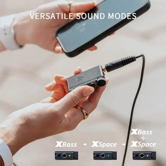 Alt view image 4 of 7 - GO blu Air Portable Bluetooth DAC Headphone Ampler | Bluetooth 5.2, aptX Adaptive & LDAC, 4.4mm & 3.5mm Headphone Outputs, Hi-Res Audio