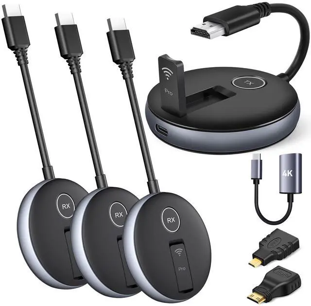 Main image of Wireless HDMI G9R PRO- One Transmitter and Three Receivers,165FT/50M Multi-TV Extender Kit, Heat-Control Tech, Plug and Play, 5.8G/2.4G @60Hz- Stream Wirelessly from Laptop/PC to Multiple TV/Monitor