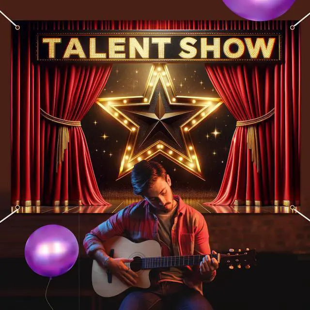 Alt view image 4 of 7 - Talent Show Backdrop Banner Starlight Stage Theme Background Decor for Boys Girls Performance Magic Shows Talent Party Birthday Party Favors Decorations Supplies 72x43in