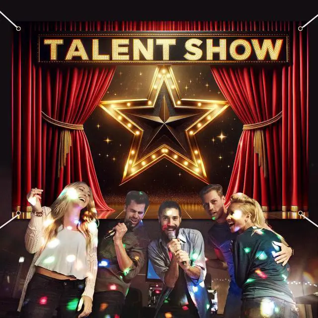 Alt view image 5 of 7 - Talent Show Backdrop Banner Starlight Stage Theme Background Decor for Boys Girls Performance Magic Shows Talent Party Birthday Party Favors Decorations Supplies 72x43in