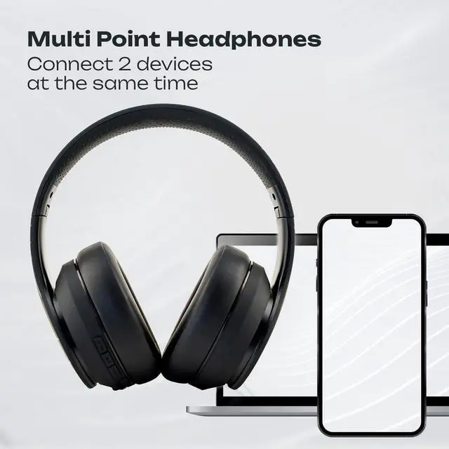 Alt view image 6 of 7 - Wireless Bluetooth Headphones, Over Ear Headphones with Microphone, 50H Playtime, HiFi Stereo Sound, Deep Bass, Soft Earmuffs, Foldable Lightweight Headphones for Travel/PC/Cell Phone