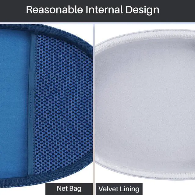 Alt view image 4 of 7 - Headphone Case Compatible with KVIDIO/TOZO/BERIBES/JLab/Raycon Over-Ear Headphones, Universal Portable Travel Organizer (Black Case)