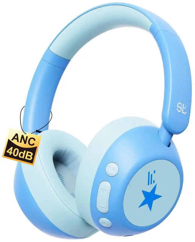 Main image of Nova1Star Active Noise Cancelling Headphones for Kids, 70H Play Time,Bluetooth6.0,3-Level Volume 75/85/94dB,ANC Safe Wireless Listen, Fast Charging,with Mic,for School,Travel & Airplane